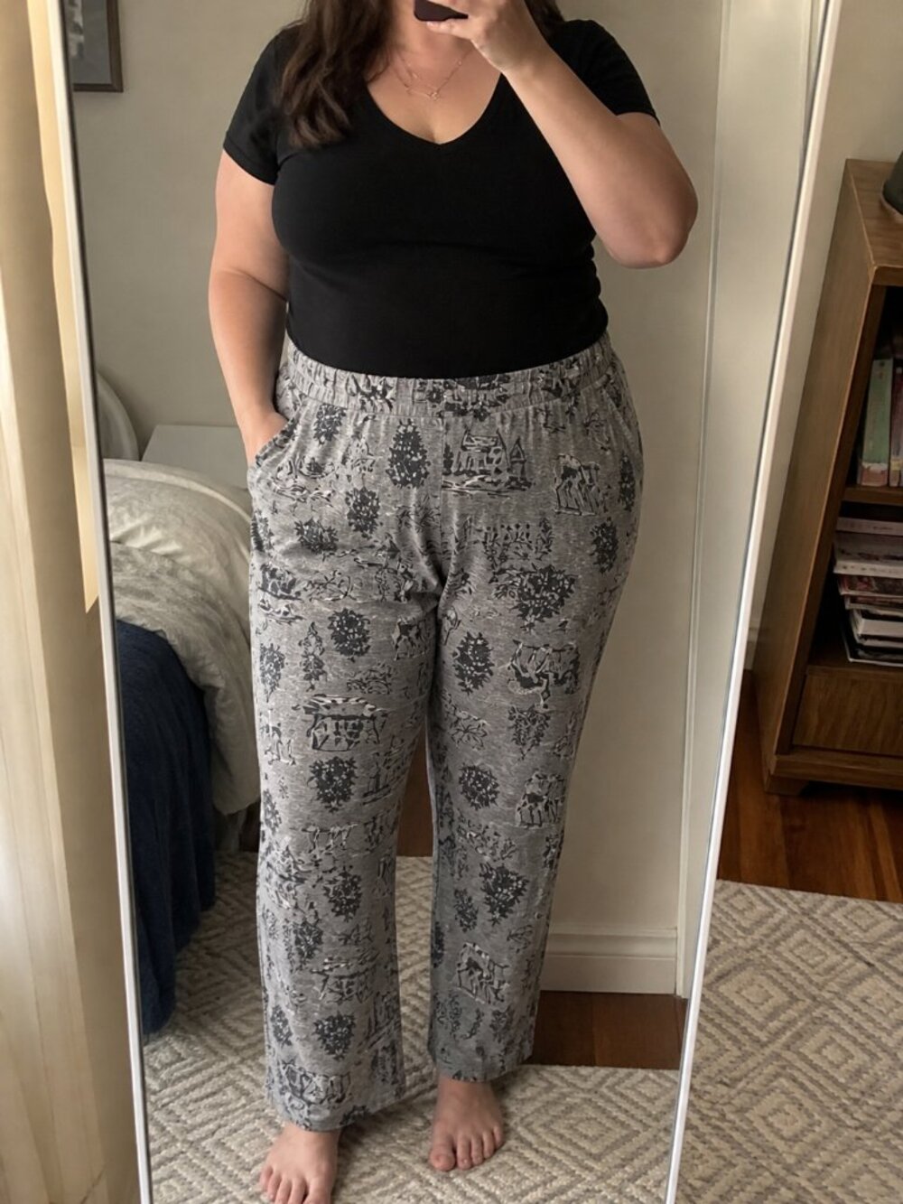 Sleep by Cacique Gray Deer Print Pajama Pants 26/28 Plus Size Lounge Cozy